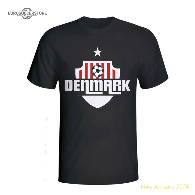 Denmark Country Logo T-shirt (black)-Vantage Point Soccer