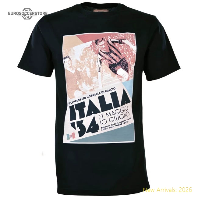Pennarello: World Cup - Italy 1934 T-Shirt - Black-Vantage Point Soccer