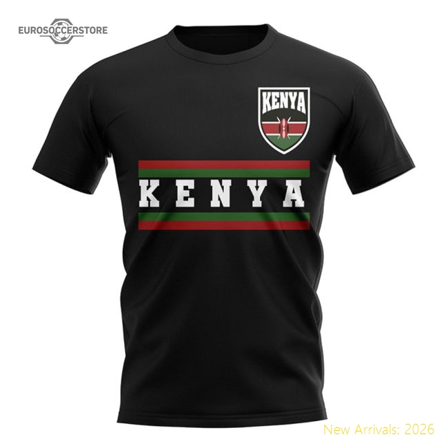 Kenya Core Football Country T-Shirt (Black)-Football Shirts Shop