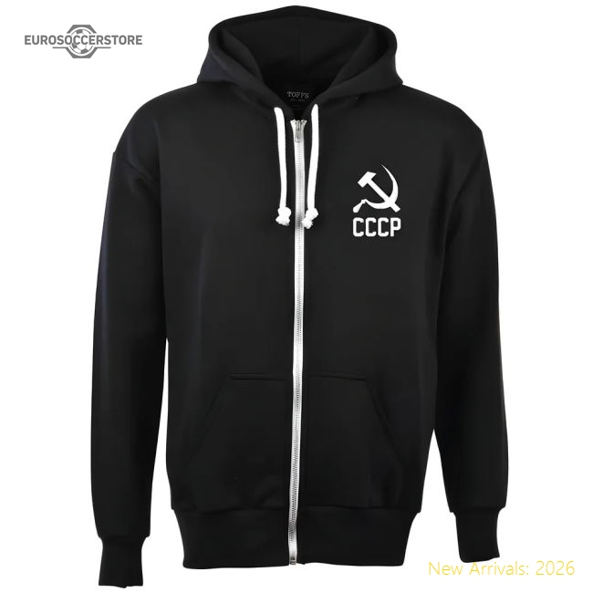 Soviet Union (CCCP) Zipped Hoodie - Black-Vantage Point Soccer