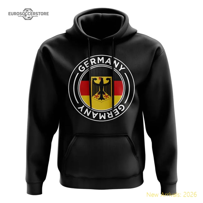 Germany Football Badge Hoodie (Black)-Vantage Point Soccer