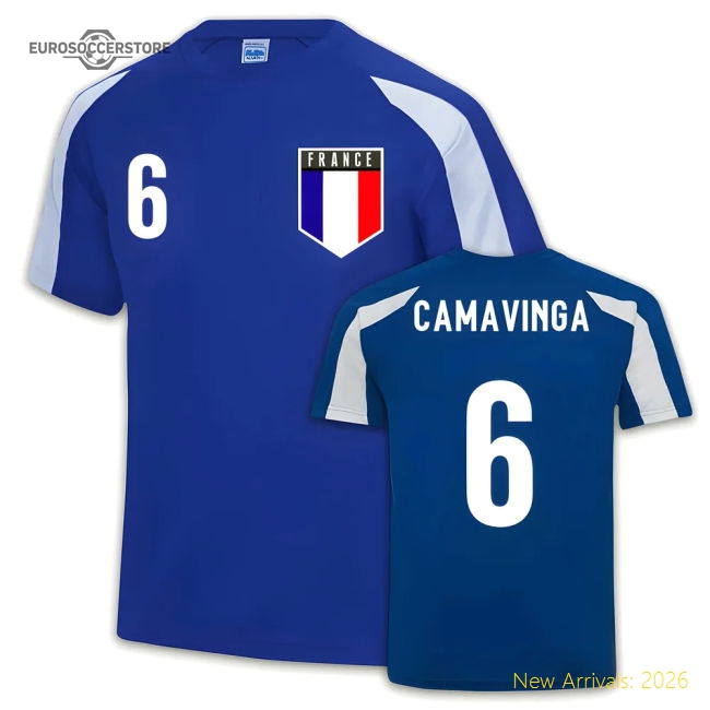 France Sports Jersey Training (Eduardo Camavinga 6)-Vantage Point Soccer