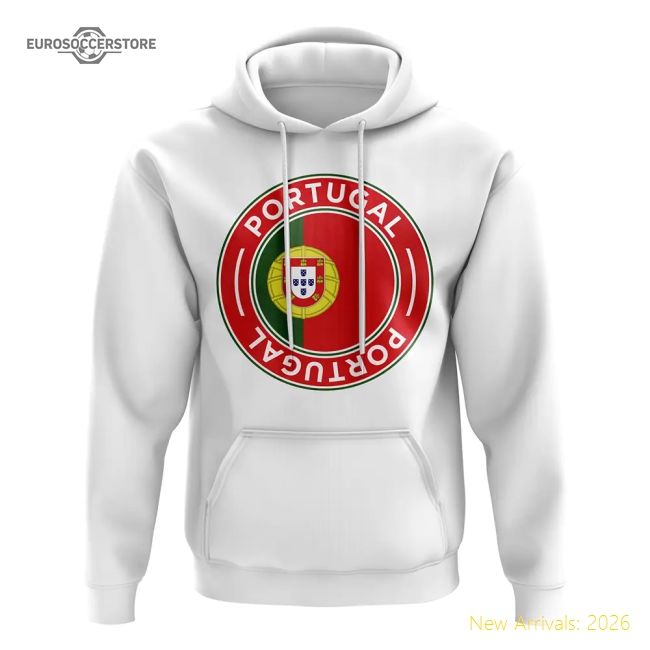 Portugal Football Badge Hoodie (White)-Vantage Point Soccer
