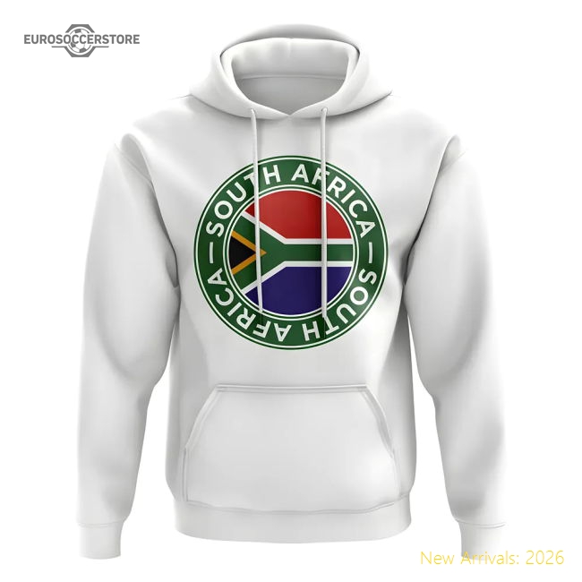 South Africa Football Badge Hoodie (White)-Football Shirts Shop