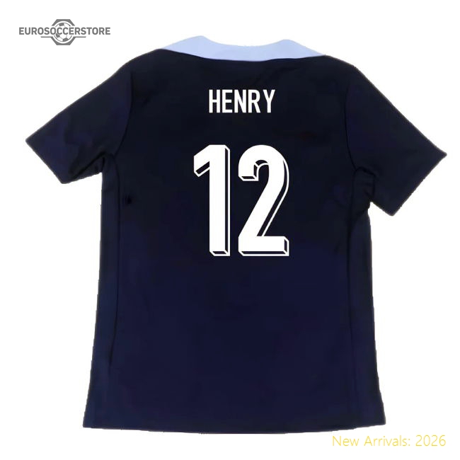 2024-2025 France Dri-Fit Strike Training Shirt (Navy) (Henry 12)-Vantage Point Soccer