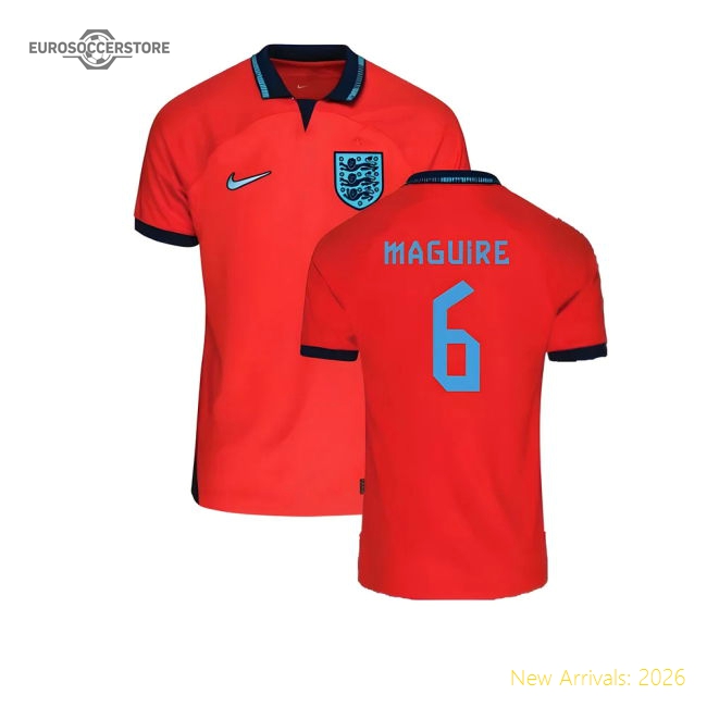 2022-2023 England Away Shirt (Kids) (Maguire 6)-Vantage Point Soccer