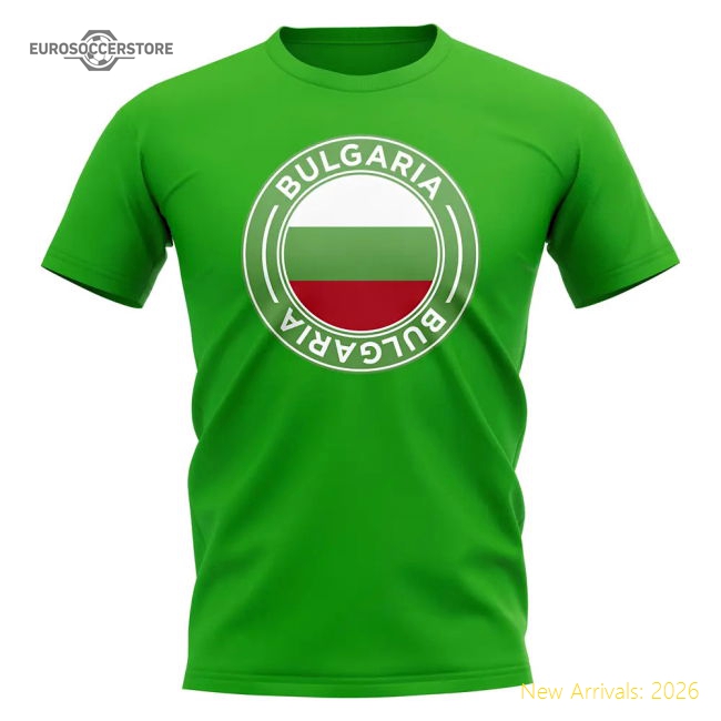 Bulgaria Football Badge T-Shirt (Green)-Vantage Point Soccer