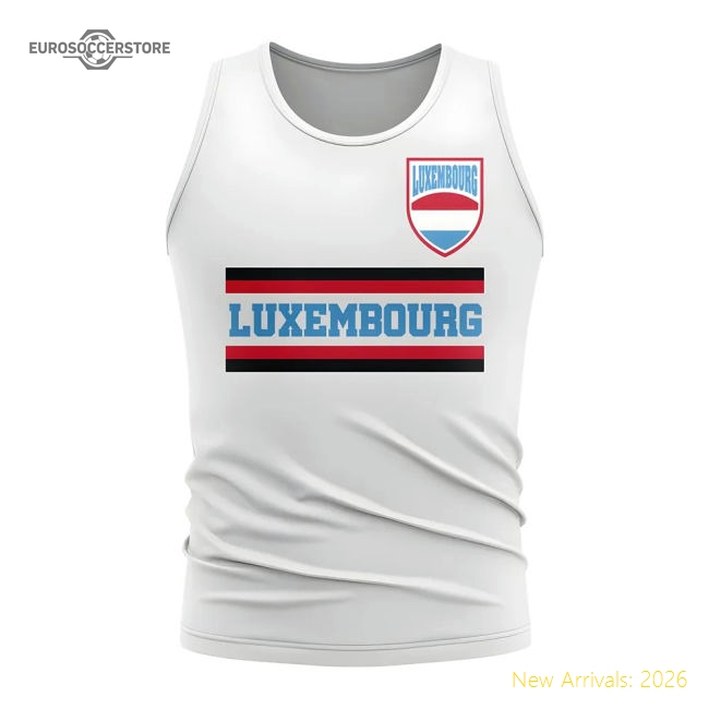 Luxembourg Core Football Country Sleeveless Tee (White)-Football Shirts Shop