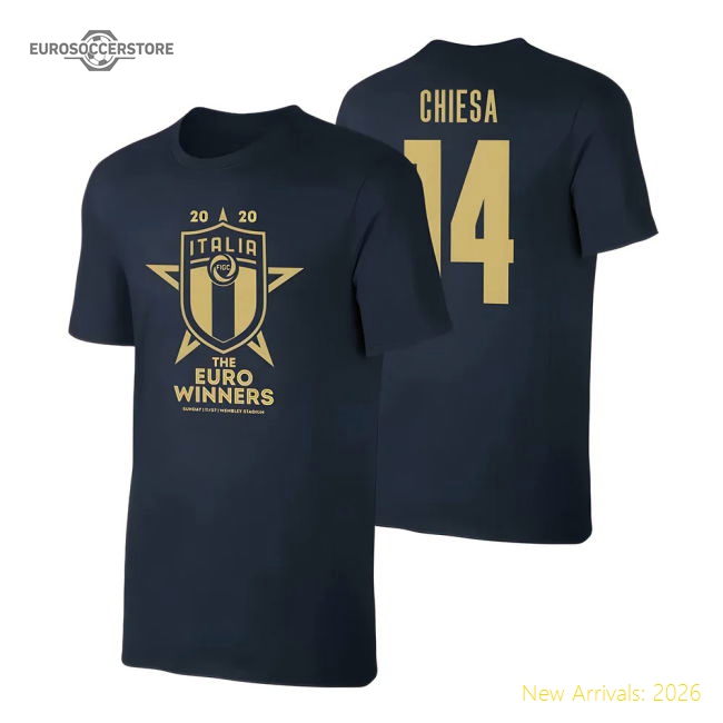 Italy WINNERS Euro 2020 (Chiesa 14) Dark Blue-Vantage Point Soccer