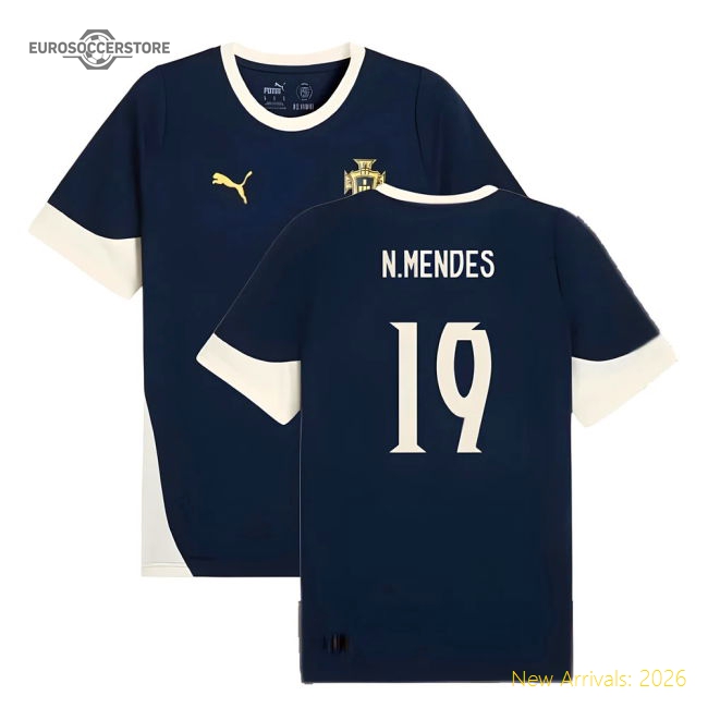 2025-2026 Portugal Training Jersey (Persian Blue) (N.Mendes 19)-Vantage Point Soccer