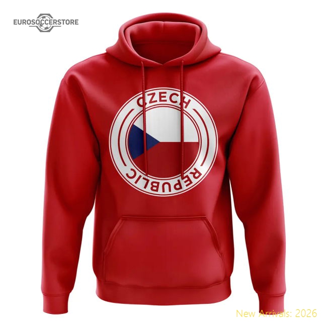 Czech Republic Football Badge Hoodie (Red)-Vantage Point Soccer
