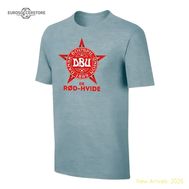 Denmark Euro 2020 T-Shirt - Grey-Vantage Point Soccer
