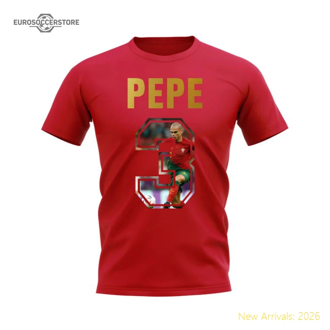 Pepe Name And Number Portugal T-Shirt (Red)-Vantage Point Soccer