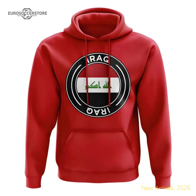 Iraq Football Badge Hoodie (Red)-Vantage Point Soccer