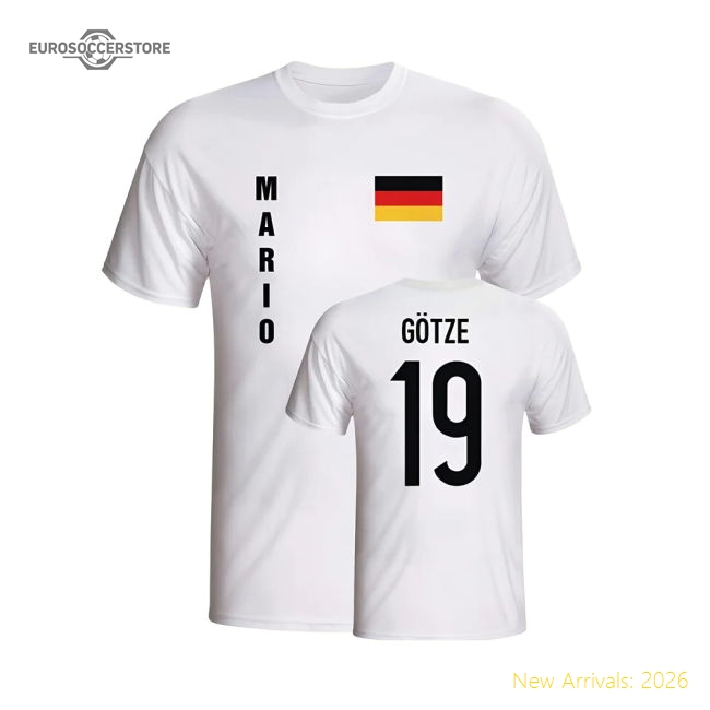 Mario Gotze Germany Flag T-shirt (white)-Vantage Point Soccer