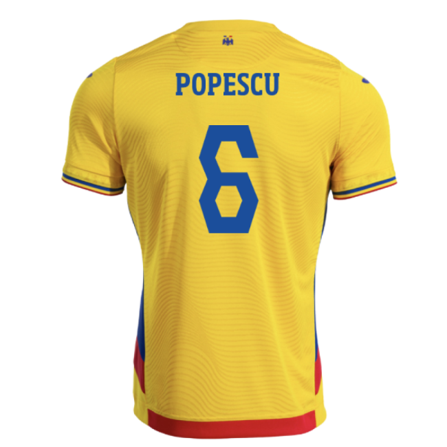 2025-2026 Romania Home Shirt (Popescu 6)-Vantage Point Soccer