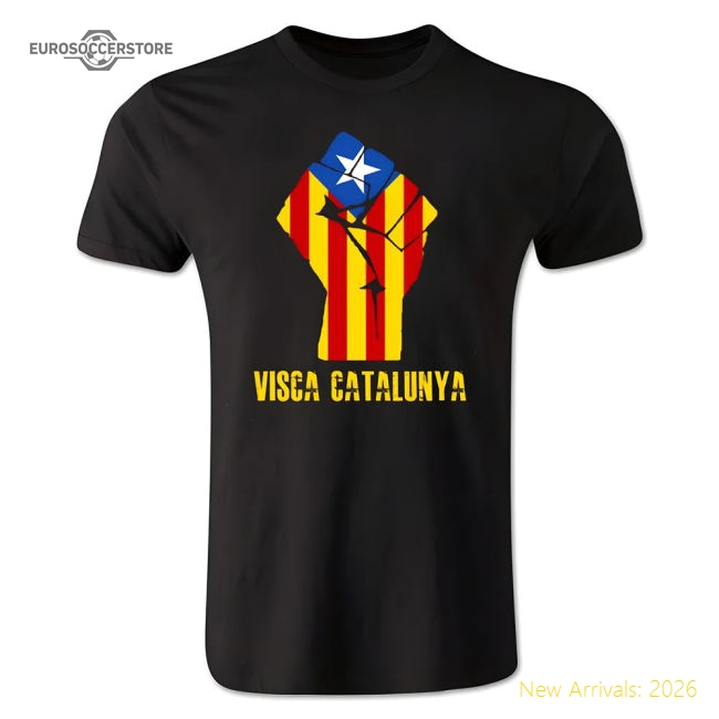 Visca Catalunya T-Shirt (Black)-Vantage Point Soccer