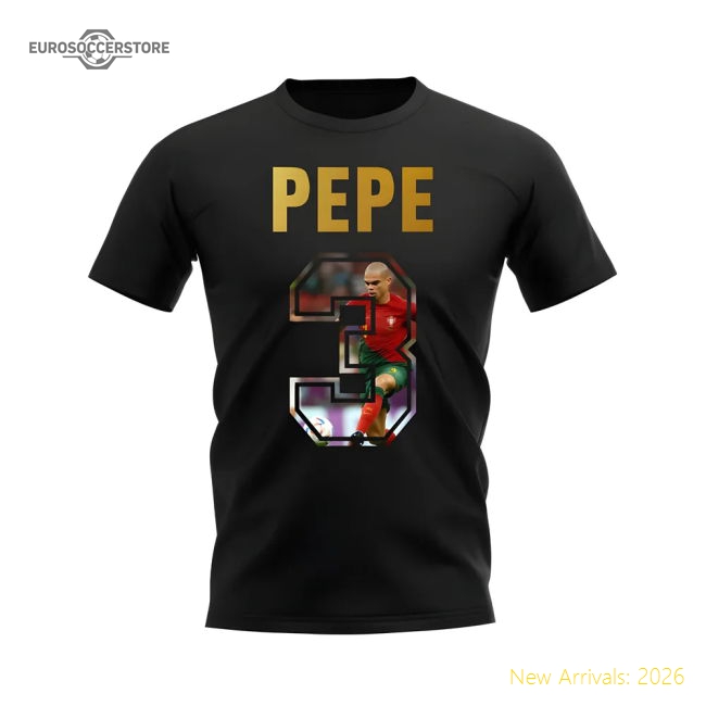 Pepe Name And Number Portugal T-Shirt (Black)-Vantage Point Soccer