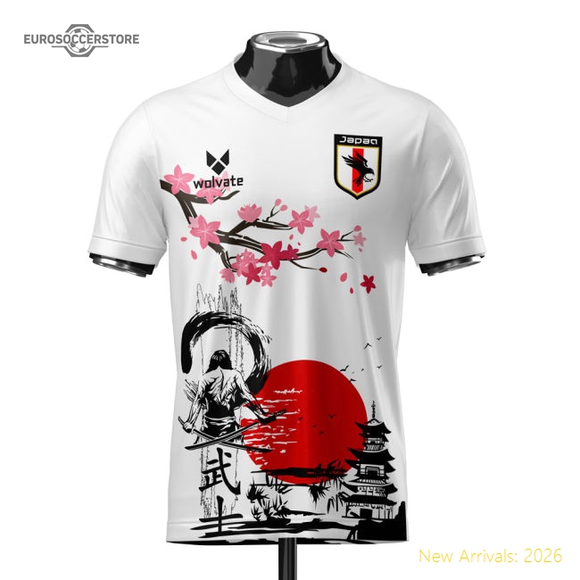 Japan Samurai Heritage Football Jersey (Wolvate) Adult Short Sleeve-Vantage Point Soccer