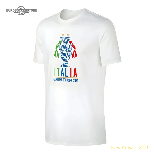 Italy CAMPIONI D\'EUROPA 2020 t-shirt, white-Vantage Point Soccer
