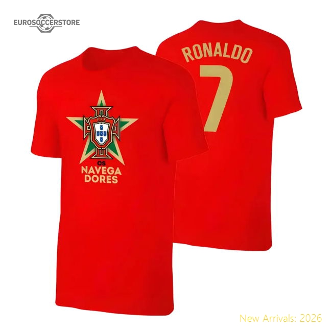 Portugal EU2020 OS NAVEGADORES t-shirt RONALDO, red-Vantage Point Soccer