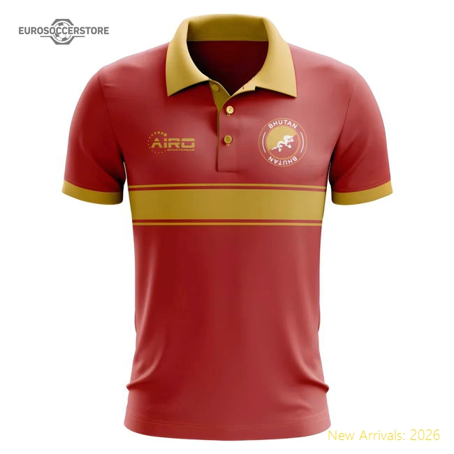 Bhutan Concept Stripe Polo Shirt (Red)-Vantage Point Soccer