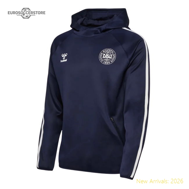 2024-2025 Denmark Travel Hoodie (Marine)-Vantage Point Soccer
